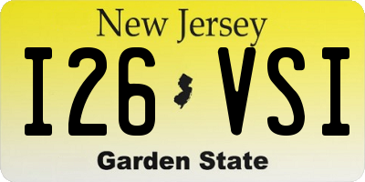 NJ license plate I26VSI