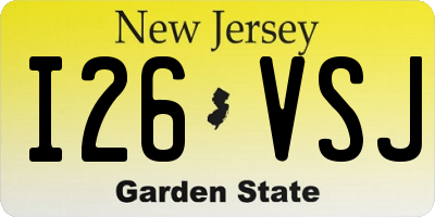 NJ license plate I26VSJ