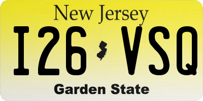 NJ license plate I26VSQ