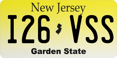 NJ license plate I26VSS