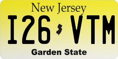 NJ license plate I26VTM