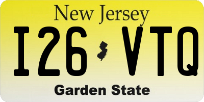 NJ license plate I26VTQ