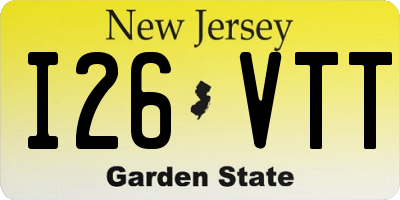 NJ license plate I26VTT