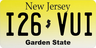 NJ license plate I26VUI