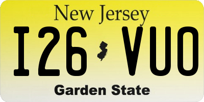 NJ license plate I26VUO