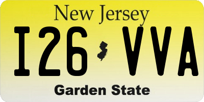 NJ license plate I26VVA