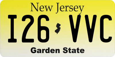 NJ license plate I26VVC