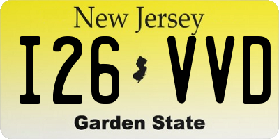 NJ license plate I26VVD