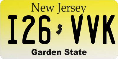 NJ license plate I26VVK