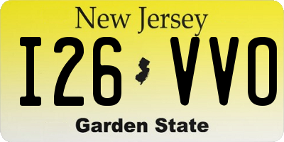 NJ license plate I26VVO