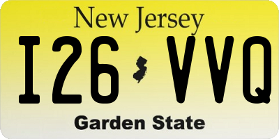 NJ license plate I26VVQ