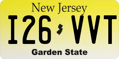 NJ license plate I26VVT