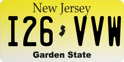 NJ license plate I26VVW