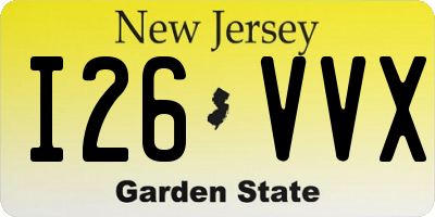 NJ license plate I26VVX