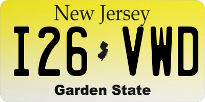NJ license plate I26VWD