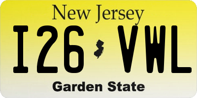NJ license plate I26VWL