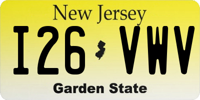 NJ license plate I26VWV