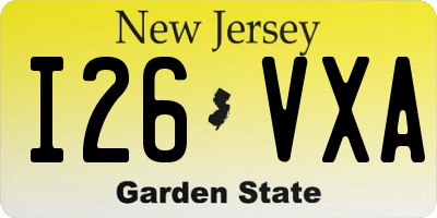 NJ license plate I26VXA
