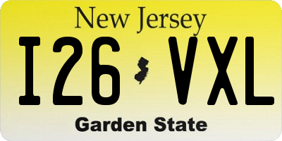 NJ license plate I26VXL