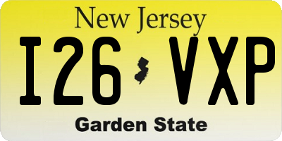 NJ license plate I26VXP