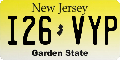 NJ license plate I26VYP