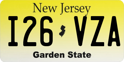 NJ license plate I26VZA