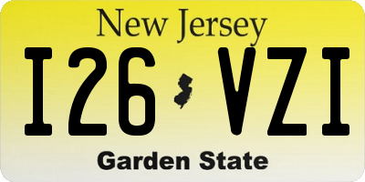 NJ license plate I26VZI
