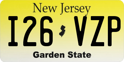 NJ license plate I26VZP