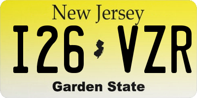NJ license plate I26VZR