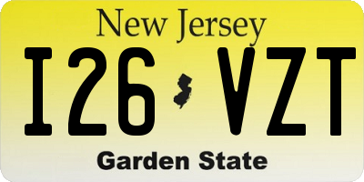 NJ license plate I26VZT