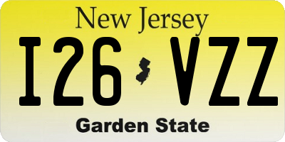 NJ license plate I26VZZ