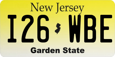 NJ license plate I26WBE