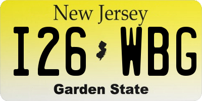 NJ license plate I26WBG