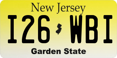 NJ license plate I26WBI