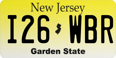 NJ license plate I26WBR