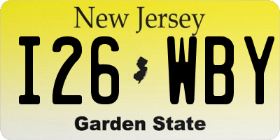NJ license plate I26WBY