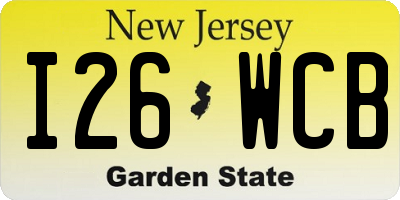 NJ license plate I26WCB