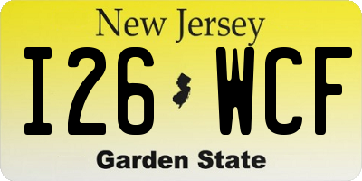 NJ license plate I26WCF