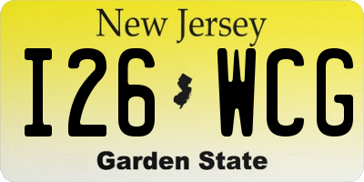 NJ license plate I26WCG
