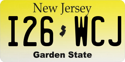 NJ license plate I26WCJ