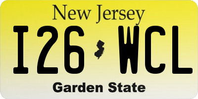 NJ license plate I26WCL