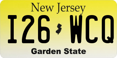 NJ license plate I26WCQ