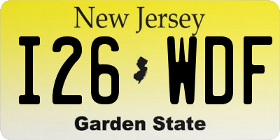 NJ license plate I26WDF