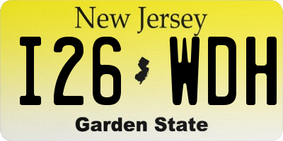NJ license plate I26WDH