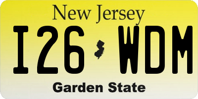 NJ license plate I26WDM