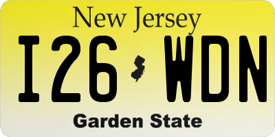 NJ license plate I26WDN