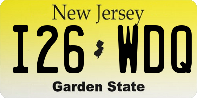 NJ license plate I26WDQ