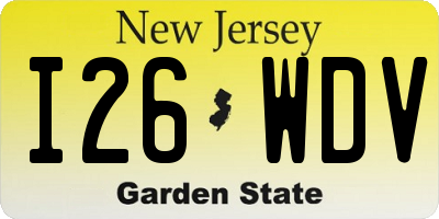 NJ license plate I26WDV