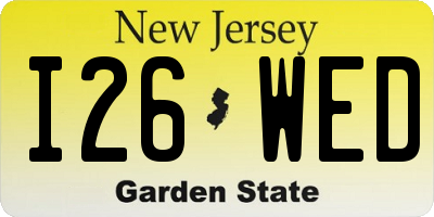 NJ license plate I26WED