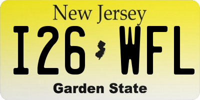 NJ license plate I26WFL